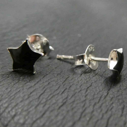 Stern Ohrstecker schwarz Ohrring