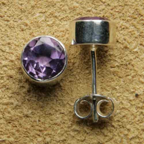 Steinschmuck Amethyst Ohrstecker 925 Silber