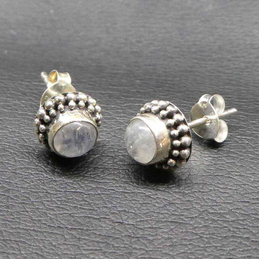 Mondstein Ohrstecker edle Ohrringe 925 Silber Schmuck Damen