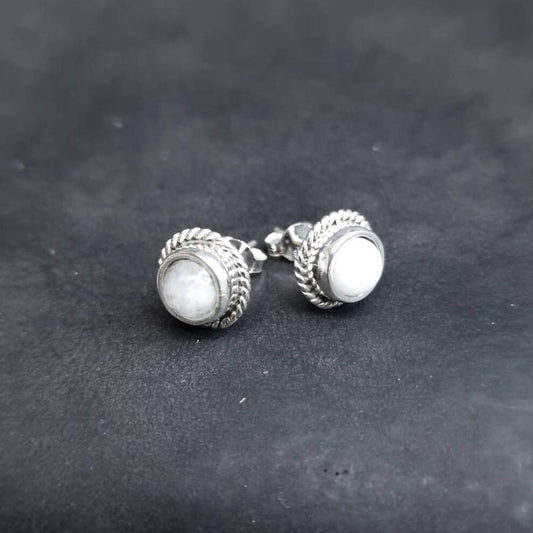 Ohrstecker Mondstein 925 Silber gut hautverträglich