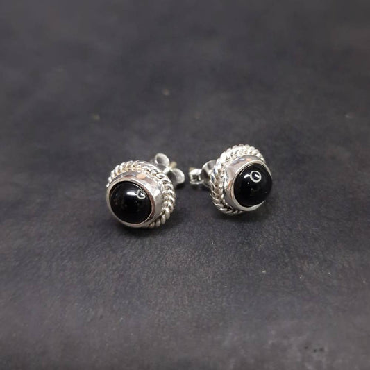 Ohrstecker Onyx 925 Silber gut hautverträglich