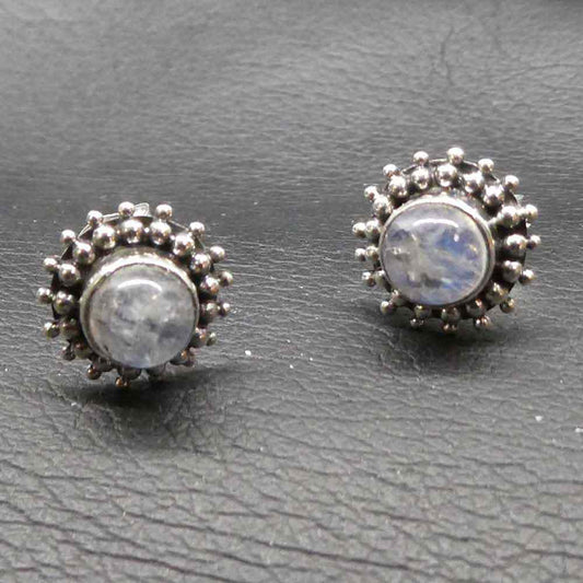 Mondstein Schmuck 925 Silber Ohrstecker Steinschmuck Damen
