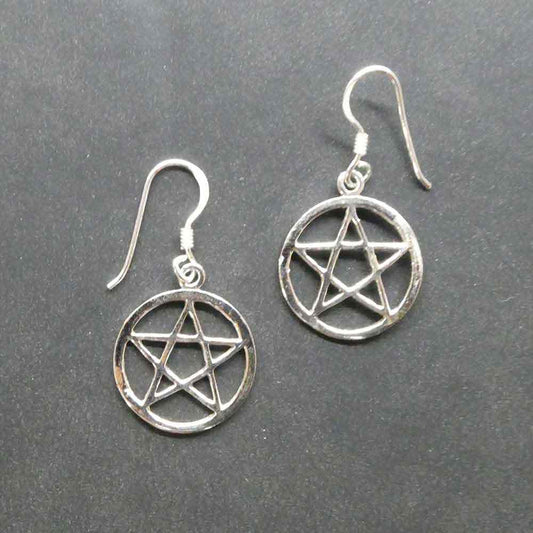 Pentagramm Ohrring Gothic Schmuck 925 Silber Wicca