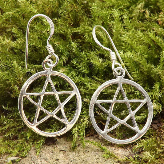 Pentagramm Silber Ohrringe Mittelalter Schmuck