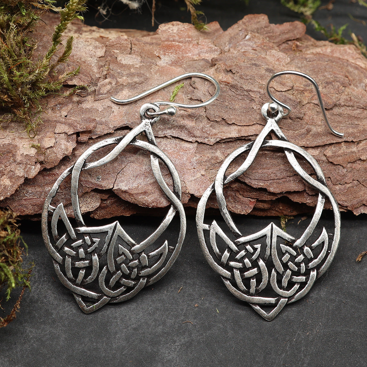 Celtic leaf earrings 925 silver earrings