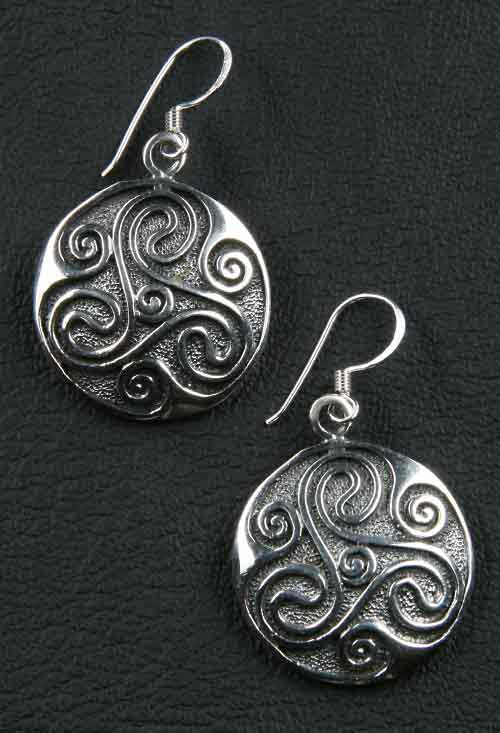 Triskelion earrings 925 silver earrings