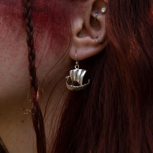 925 Silber Ohrschmuck Wikingerboote Segelboote Ohrringe Wikinger Schmuck