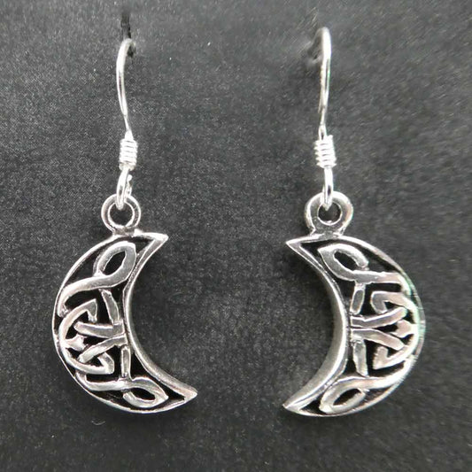 Mond keltisch Silber Ohrring