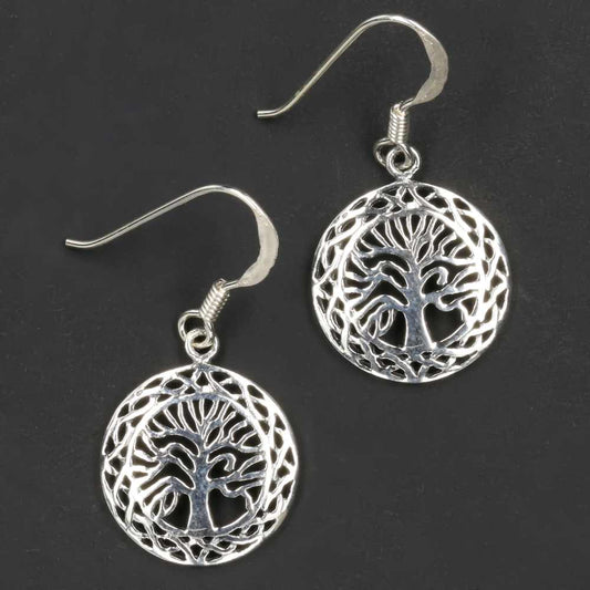 Keltischer Lebensbaum Silber Ohrringe Einhänger ausgefallener Ohrschmuck