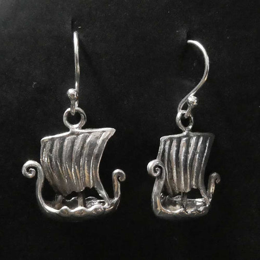 Drachenboot Wikinger Silber Ohrschmuck Mittelalter Ohrringe 925