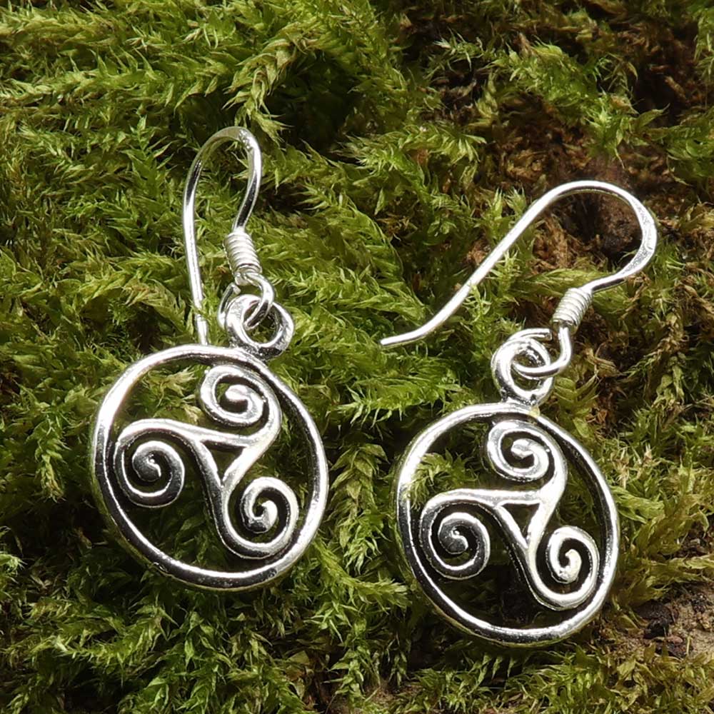 Triskel keltische Ohrringe Ohrschmuck 925 Silber Mittelalter Schmuck
