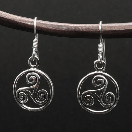 Ohrringe Triskelion Ohrschmuck 925 Silber Mittelalter Schmuck