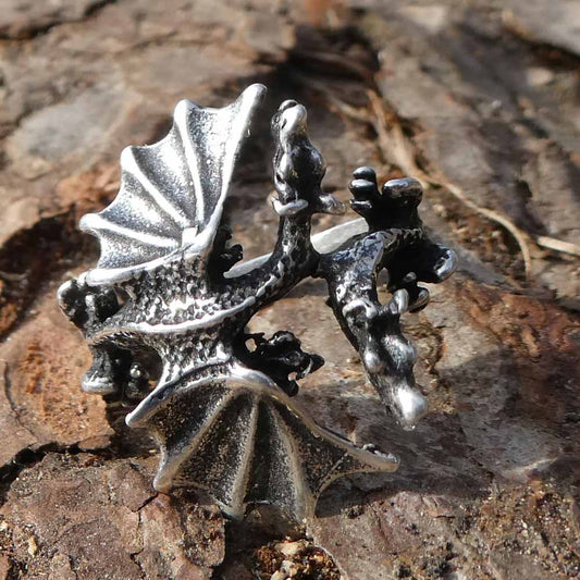 Kämpfende Drachen Schmuck Ring