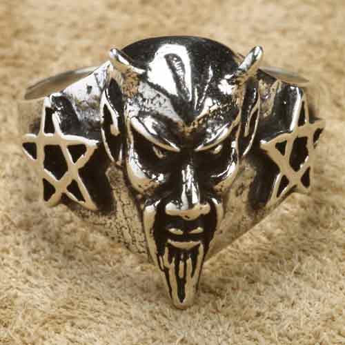 Teufel Ring Schmuck Silberring Gothik