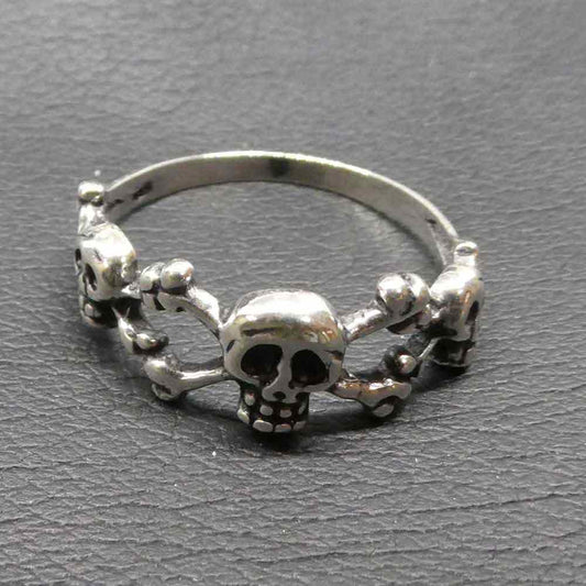 Totenkopf Schmuck Ring Silber Gothik
