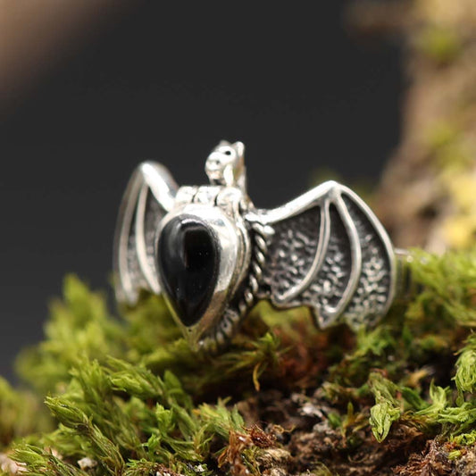 Fledermaus Ring aus edlem Sterlingsilber Damen ausgefallener Silberring