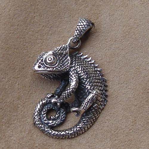 Chamäleon Kettenanhänger 925 Silber