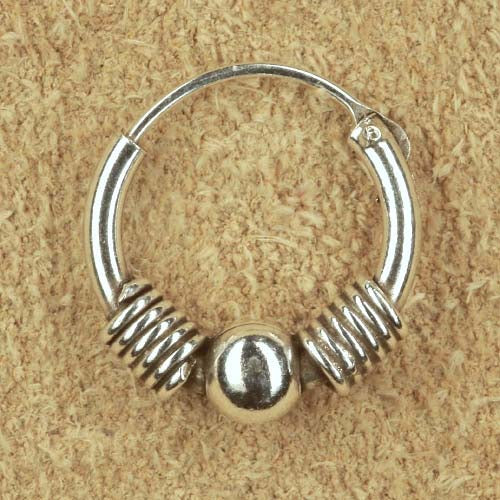 Silberschmuck Ohrring Kleine Creole 925 Silber Ohrschmuck edel mit Kugel verziert