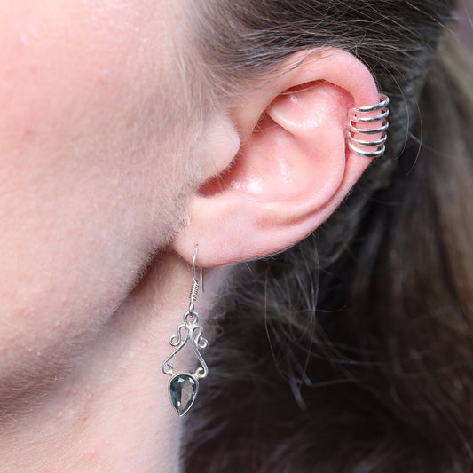 Edelstein Ohrringe Magic Quarz Silber Ohrklemme Ohrschmuck