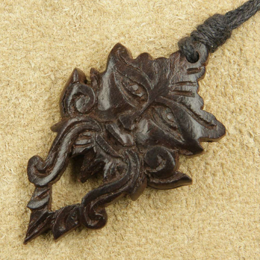 Greenman Holzschmuck Kettenanhänger Keltisch