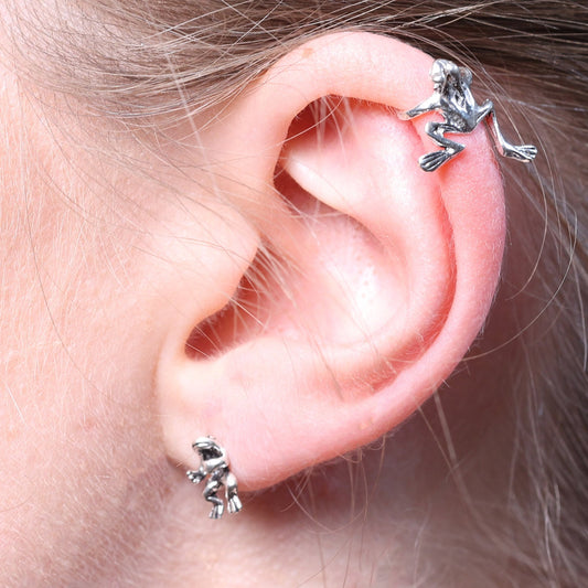 Frosch Ohrringe Silber Ohrklemme Ohrstecker