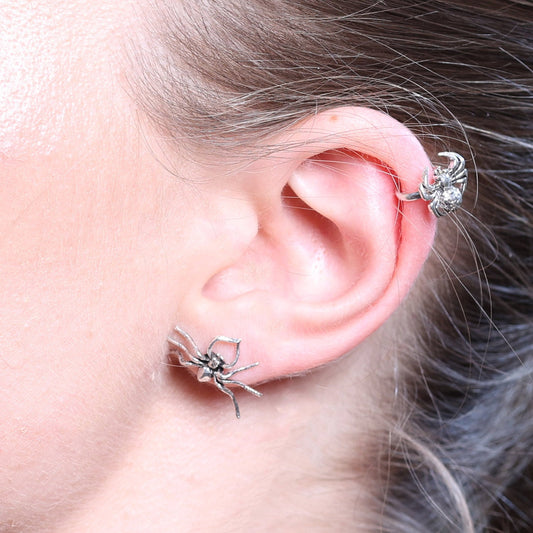 Spinnen Ohrringe Silber Ohrklemme Ohrstecker
