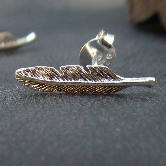 Feder Ohrring 925 Silber feiner Ohrschmuck wunderschöne Feder Ohrstecker