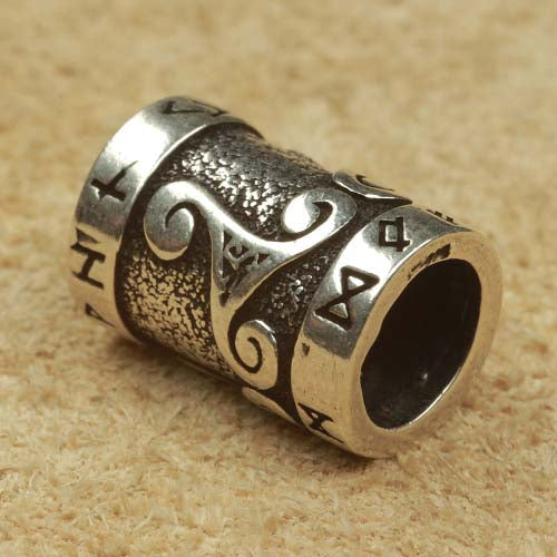 Triskele Bartschmuck 925 Silber Großlochperle