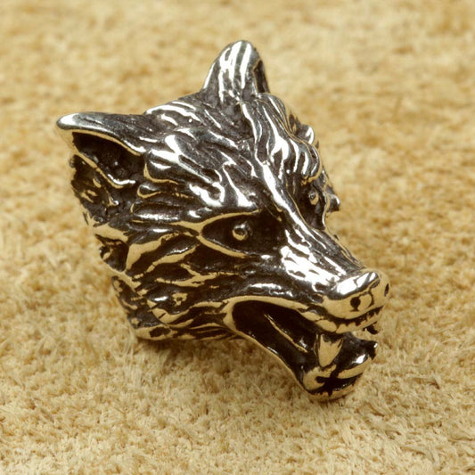 Bartperle Wolf Silber Bartschmuck