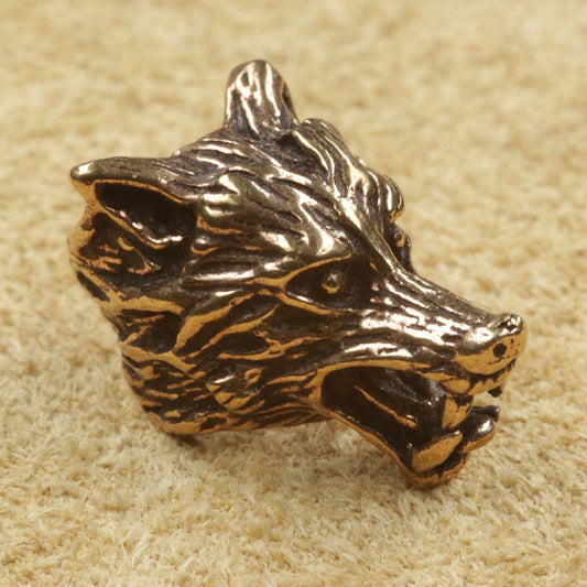 Bartperle Wolf Bartschmuck Bronze Haarperle