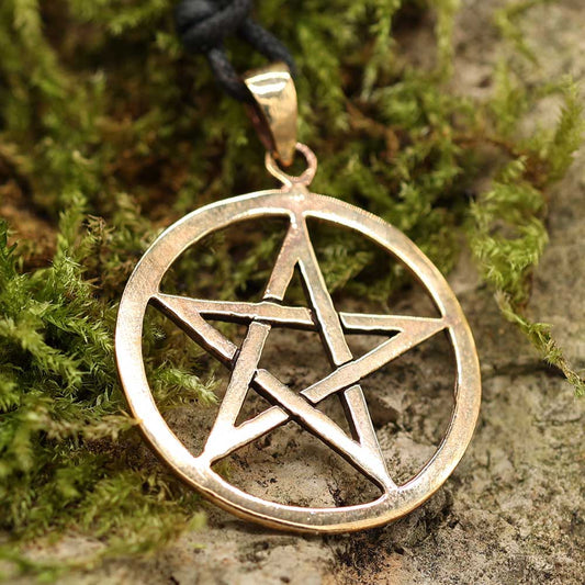 Pentagramm Anhänger Schmuck Bronze Wicca Kettenanhänger gold