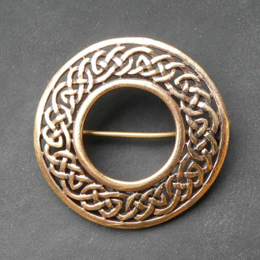 Bronze Brosche Keltenknoten fein