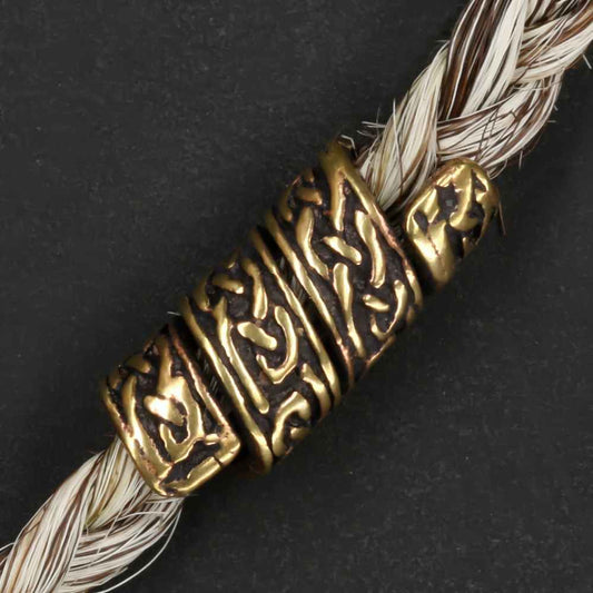 Keltische Bartperle Mittelalter Haarschmuck Wikinger Bartschmuck Bronze 
