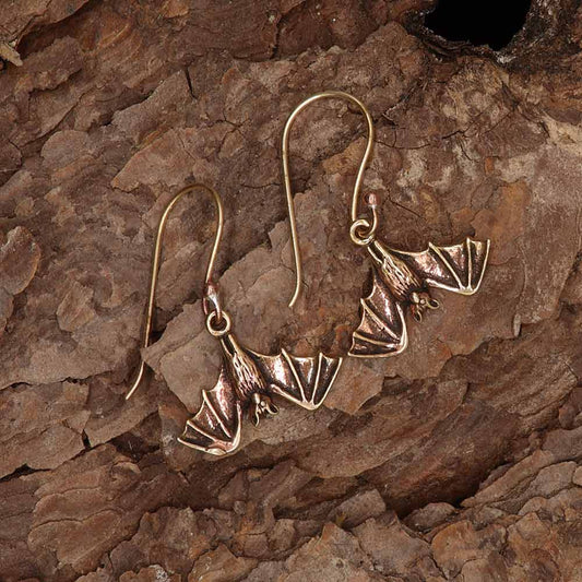 damen und herren Bronze Ohrschmuck - Fledermaus