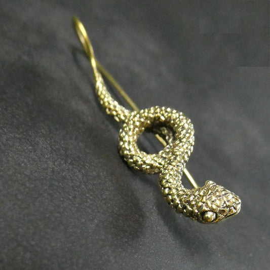 Schlange edel gearbeitet Ohrschmuck Messing Damen exklusiver Ohrring