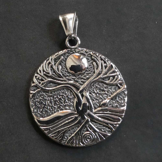 Mystischer Lebensbaum Anhänger Edelstahl Keltisch gothic Schmuck