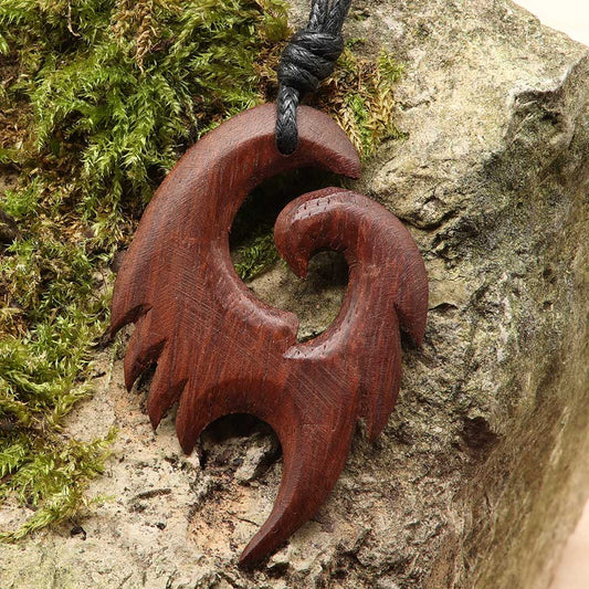 Holz Schmuck Anhänger Drachen Schwinge Kettenanhänger