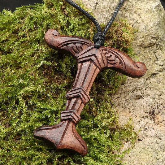 Irminsul Holzschmuck Kettenanhänger Germannen Schmuck Handarbeit