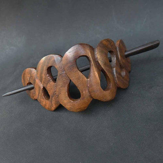 Holz Haarspange schonnend fürs Haar Holzschmuck Handarbeit fair gehandelt