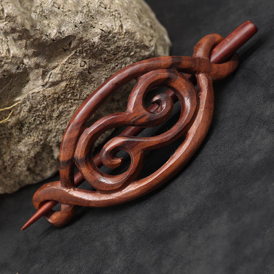 Spiralen Haarspange aus Holz- Holzverschluss