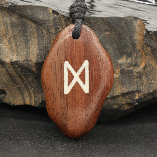 Kette Holz Älteres Futhark Rune Anhänger Dagaz