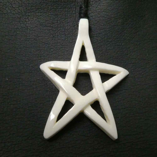 offenes Pentagramm Schmuck aus Knochen