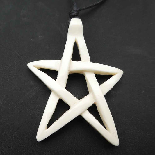 offenes Pentagramm Schmuck aus Knochen