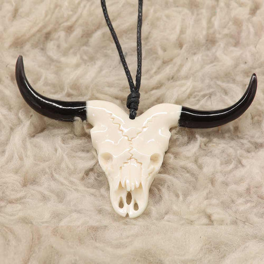Büffel Langhorn Horn Kette Schmuck handarbeit fair gehandelt geschnitzt Büffelhorn