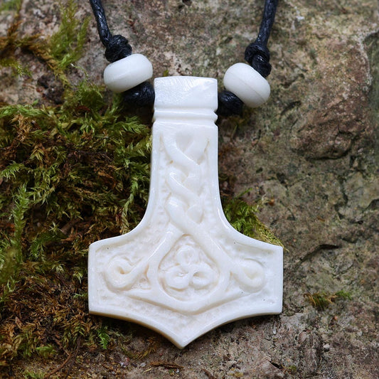Thorshammer Kette fair gehandelt Kunst Handwerk Schmuck geschnitzt 