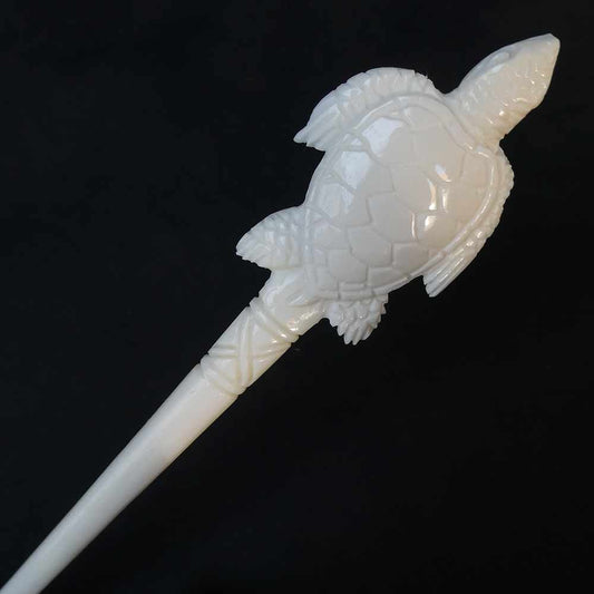 Schildkröte Haarstab geschnitzter Schmuck aus Knochen
