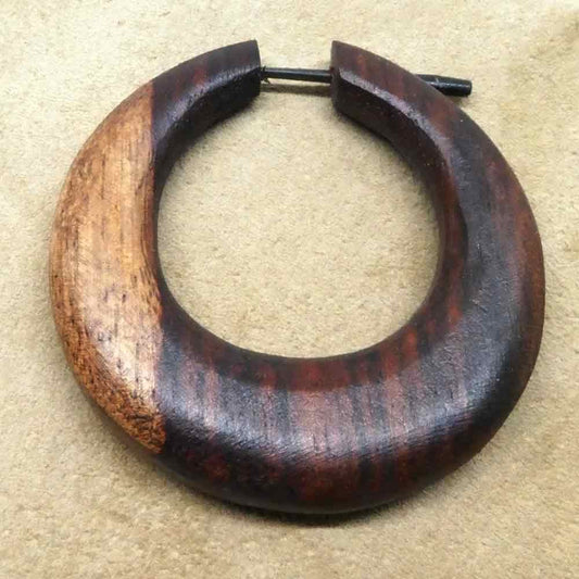 Holz Creole Ohrring Handarbeit
