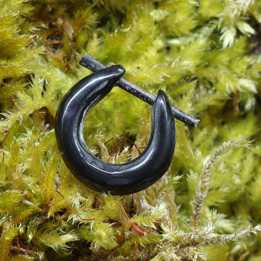 Creole Ohrring Handarbeit Ohrschmuck schwarz fair gehandelt