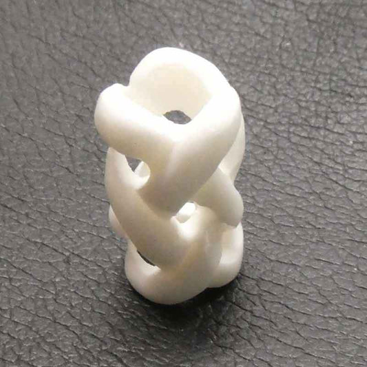 Bartperle Wikinger Bartschmuck Handarbeit Haarschmuck weiß