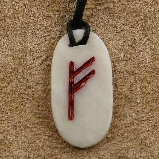 Knochen Rune 1 fehu - f Schmuck Anhänger